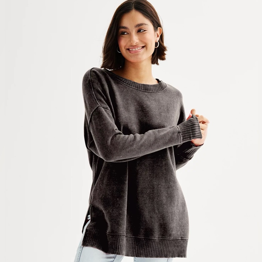 Kohl's SO Sweatshirt Charcoal Gray Women’s Pullover Size Small